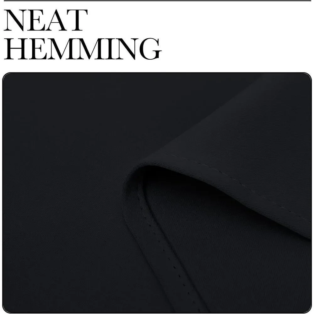 Halloween Pitch Black Solid Thermal Insulated Grommet Blackout Curtains/Drapes 4